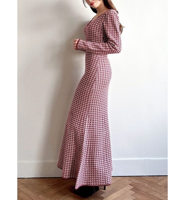 RESEXXY「【WEB限定】バイカラーツイードニットワンピース」|ワンピース|