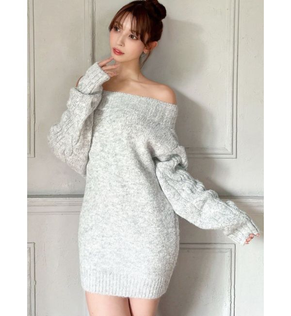 RESEXXY「ケーブルスリーブニットワンピース」|ワンピース|