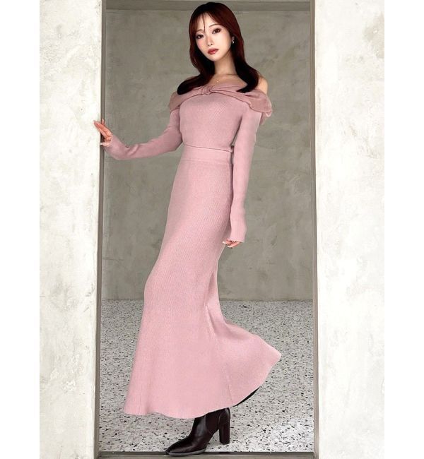 RESEXXY「シアーリボンドッキングマーメイドニットワンピース」|ワンピース|