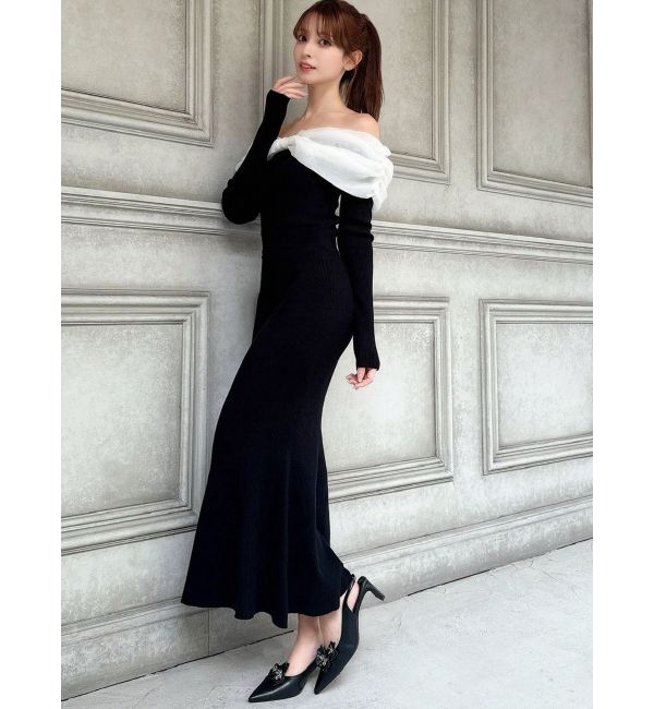 RESEXXY「シアーリボンドッキングマーメイドニットワンピース」|ワンピース|