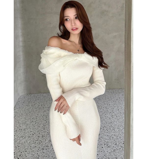 RESEXXY「シアーリボンドッキングマーメイドニットワンピース」|ワンピース|