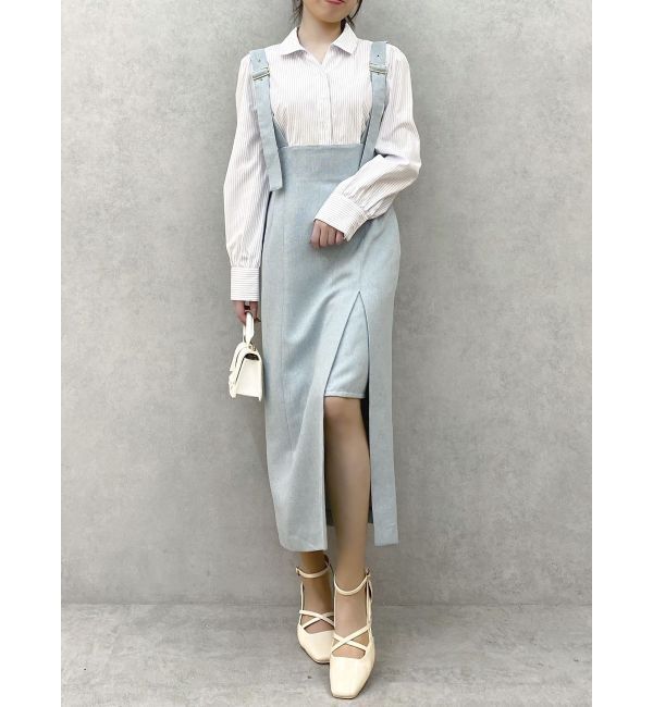 dazzlin「ハイウエストジャンスカドッキングワンピース」|ワンピース|ブルー