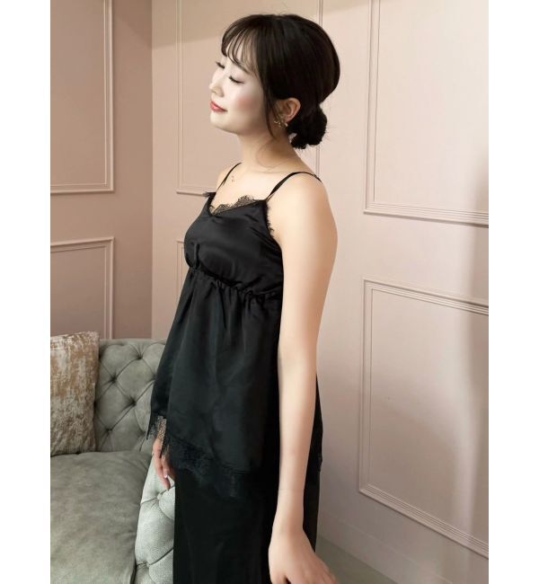 dazzlin「【吉田朱里】シルクカップインキャミソール」|ルームウェア|ブラック