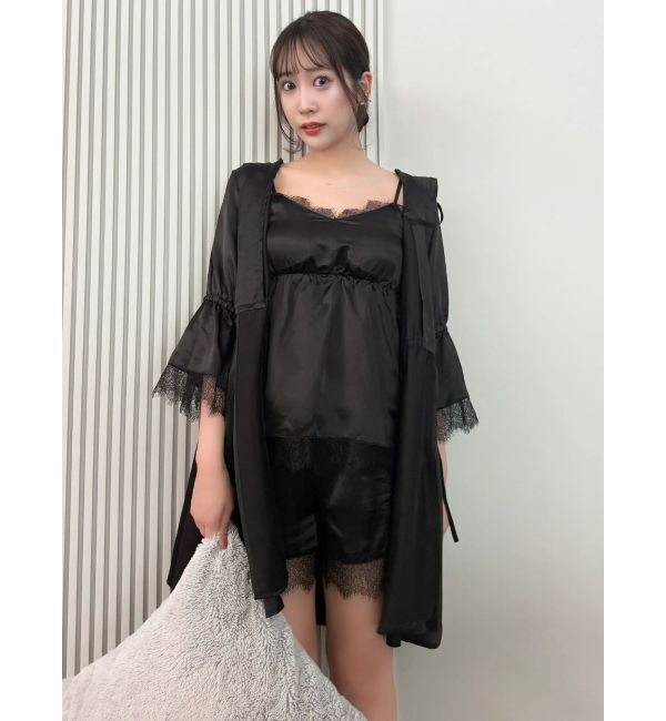 dazzlin「【吉田朱里】シルクフードヘアカバーガウン」|ルームウェア|