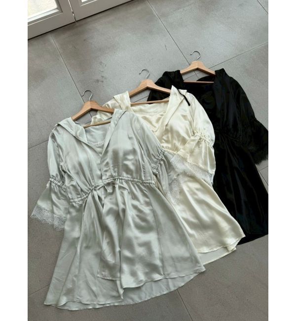 dazzlin「【吉田朱里】シルクフードヘアカバーガウン」|ルームウェア|