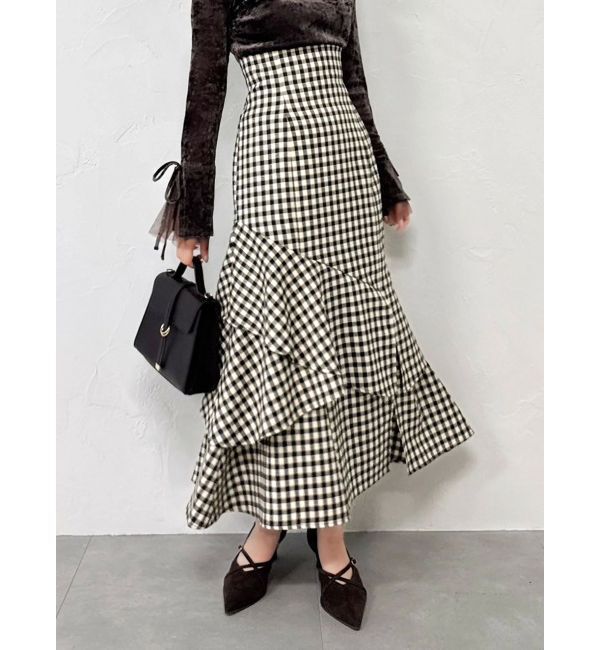 dazzlin「バックレースアップアシメマーメイドスカート」|スカート|ブラウン