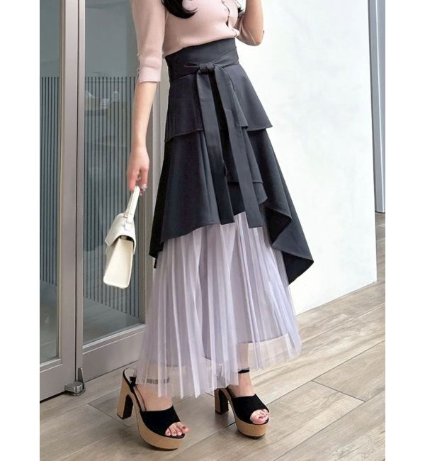 dazzlin「【復刻】アシメティアードプリーツスカート」|スカート|