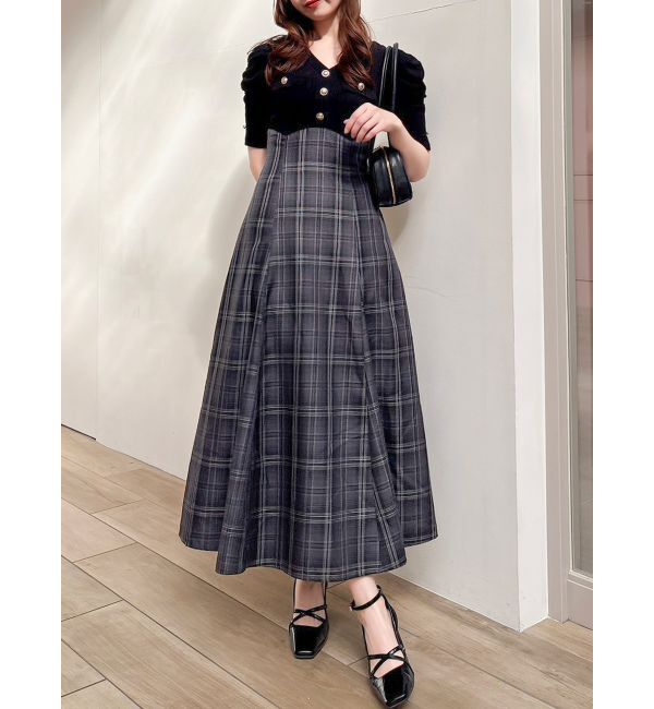 dazzlin「フロントボタンコルセットワンピース」|ワンピース|ブラック