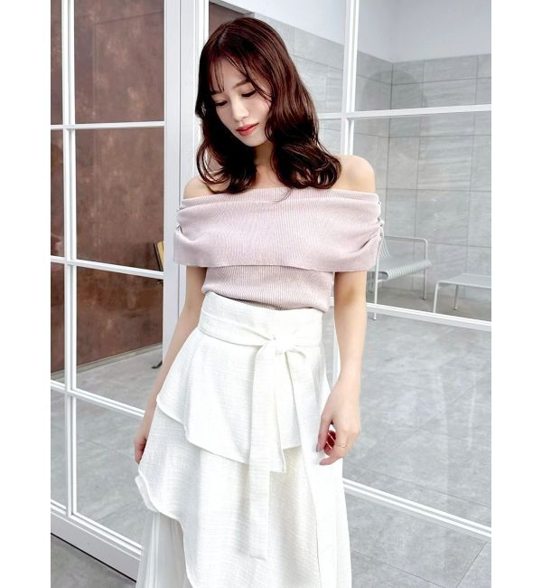 dazzlin「パールオフショルニットトップス」|ニット・セーター|