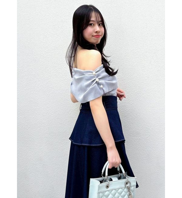 dazzlin「パールオフショルニットトップス」|ニット・セーター|