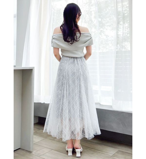 dazzlin「パールオフショルニットトップス」|ニット・セーター|