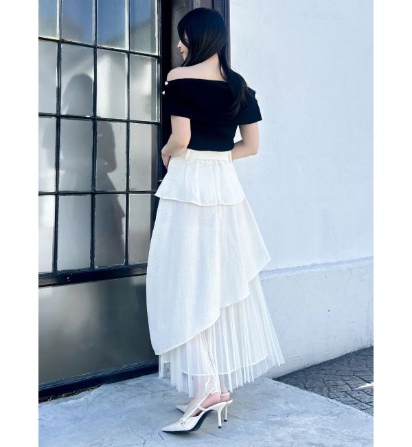 dazzlin「パールオフショルニットトップス」|ニット・セーター|