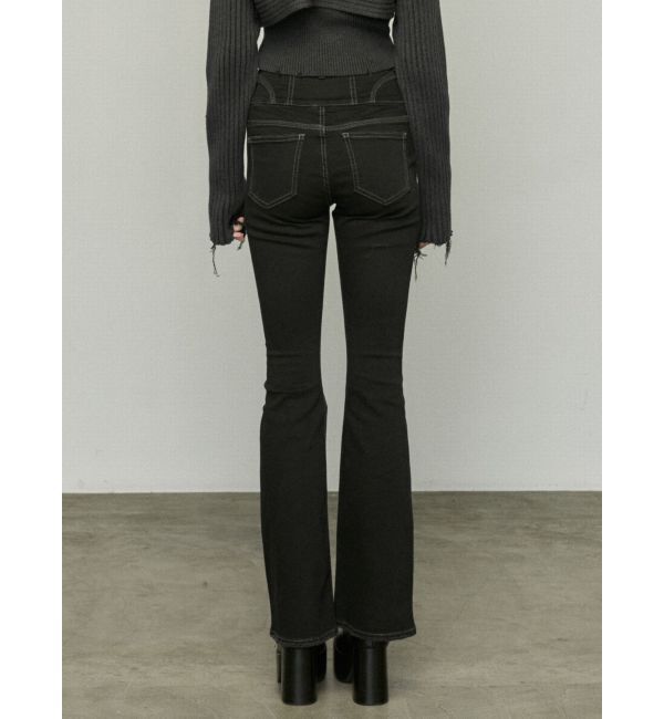 EMODA「スーパーハイウエストフレアパギンス」|デニム|