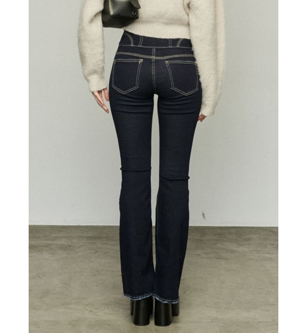 EMODA「スーパーハイウエストフレアパギンス」|デニム|