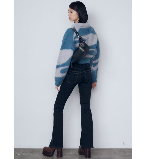 EMODA「スーパーハイウエストフレアパギンス」|デニム|