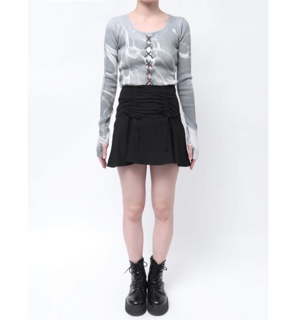 EMODA「ギャザーリボンフレアスカート」|スカート|