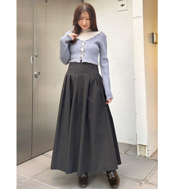 MERCURYDUO「タフタタックフレアスカート」|スカート|