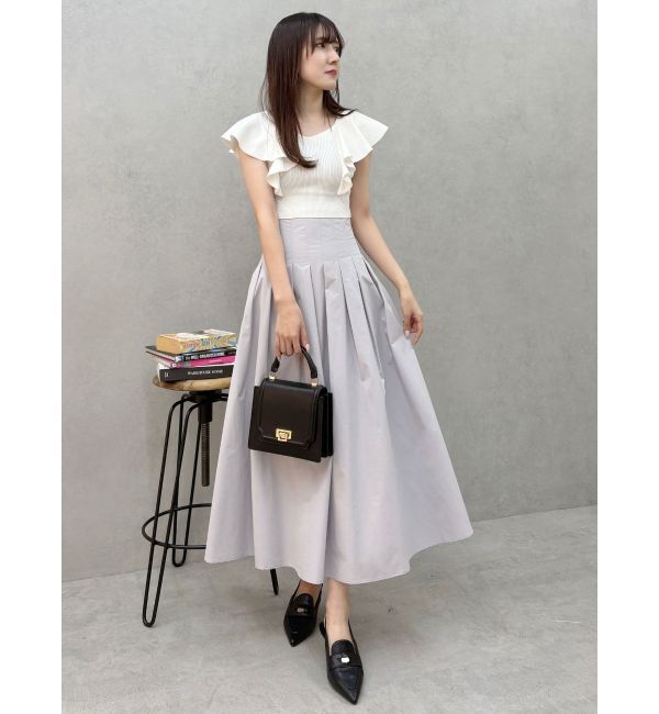 MERCURYDUO「タフタタックフレアスカート」|スカート|
