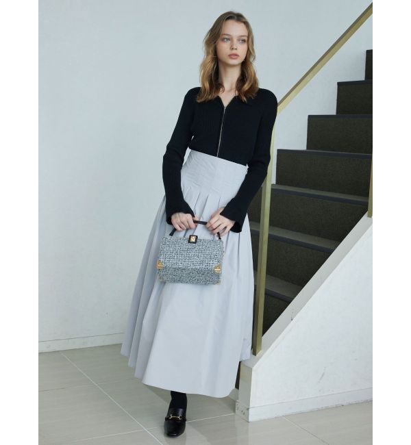 MERCURYDUO「タフタタックフレアスカート」|スカート|