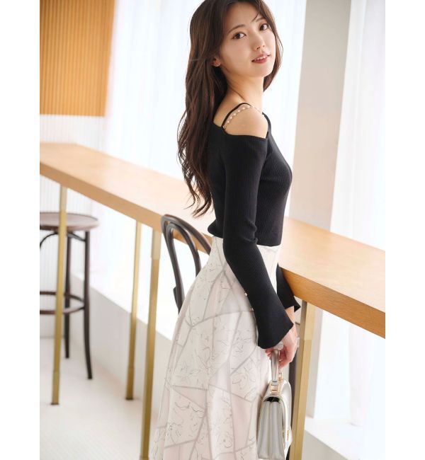 MERCURYDUO「ジオメトリックオパールフレアスカート」|スカート|