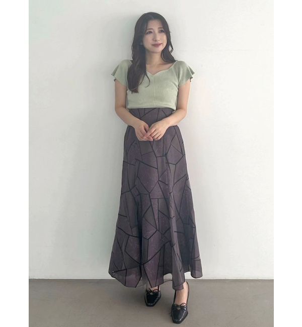 MERCURYDUO「ジオメトリックオパールフレアスカート」|スカート|
