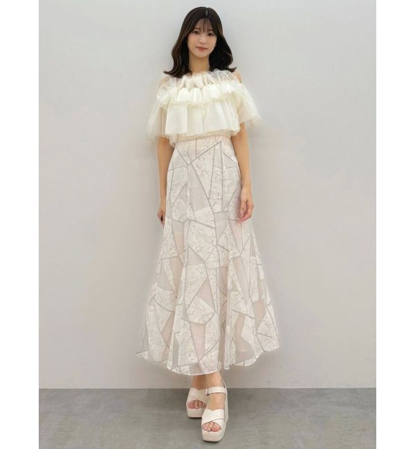 MERCURYDUO「ジオメトリックオパールフレアスカート」|スカート|