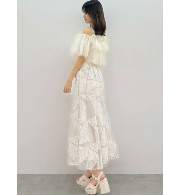 MERCURYDUO「ジオメトリックオパールフレアスカート」|スカート|