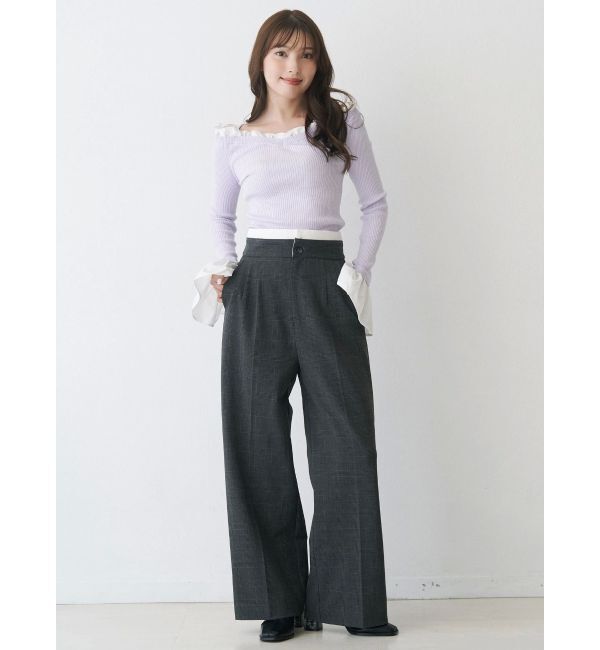 MERCURYDUO「フェイクウール折返しベルトパンツ」|その他|