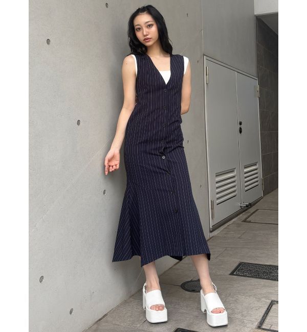 MURUA「ジレレイヤードジャンパースカート」|ジャンパースカート|