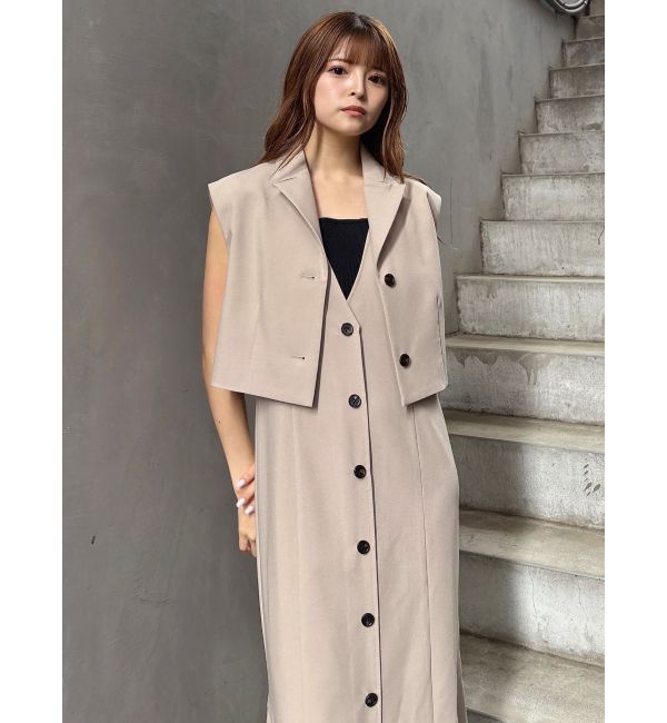 MURUA「ジレレイヤードジャンパースカート」|ジャンパースカート|