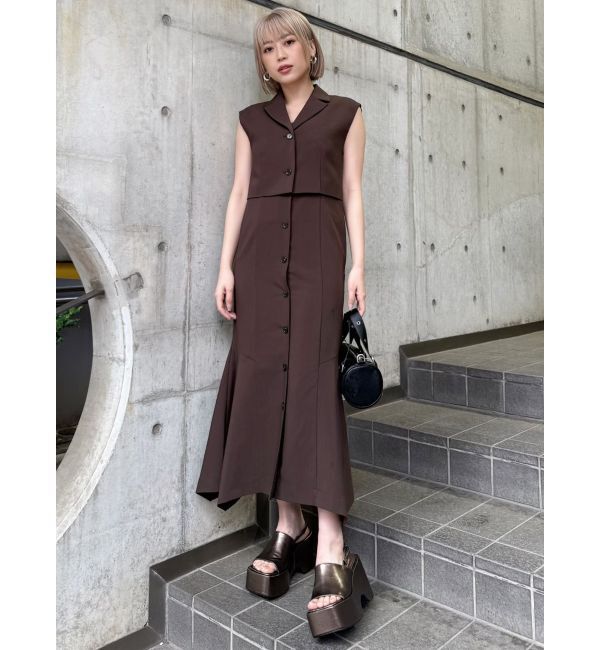 MURUA「ジレレイヤードジャンパースカート」|ジャンパースカート|