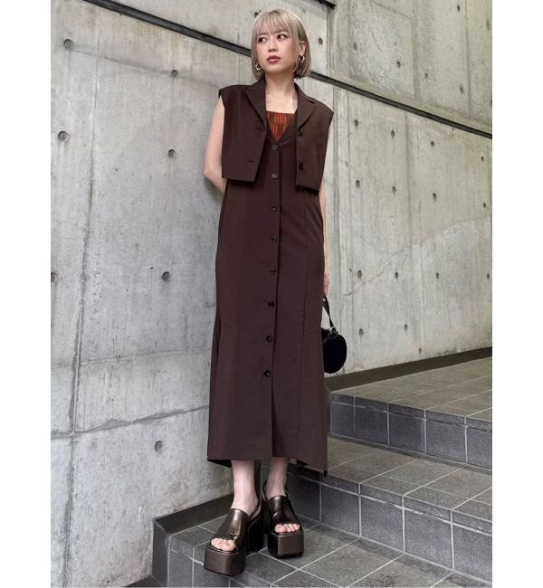 MURUA「ジレレイヤードジャンパースカート」|ジャンパースカート|