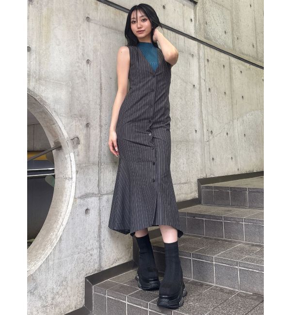 MURUA「ジレレイヤードジャンパースカート」|ジャンパースカート|