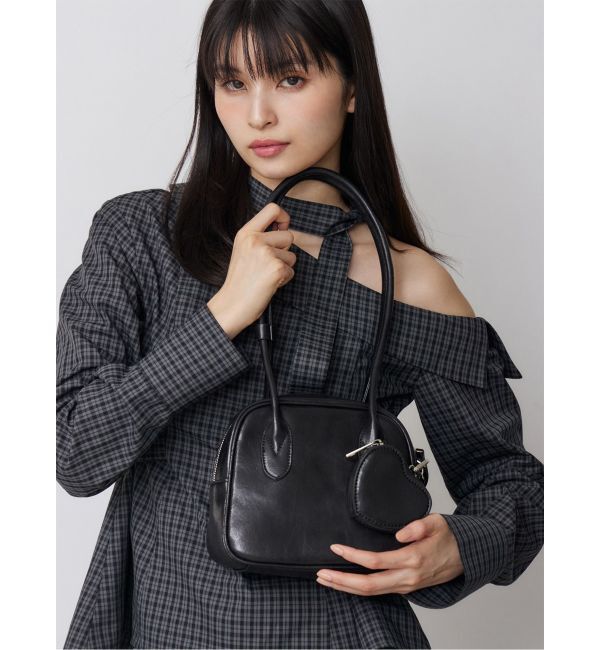 MURUA「ロングショルダースクエアボストンバッグ」|ショルダー・メッセンジャー|ブラック