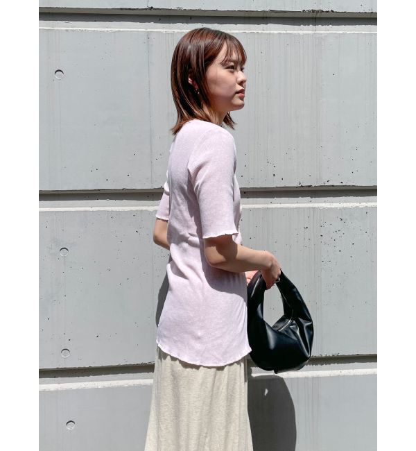 Ungrid「オーガニックコットンテレコハーフスリーブカーデ」|カーディガン|