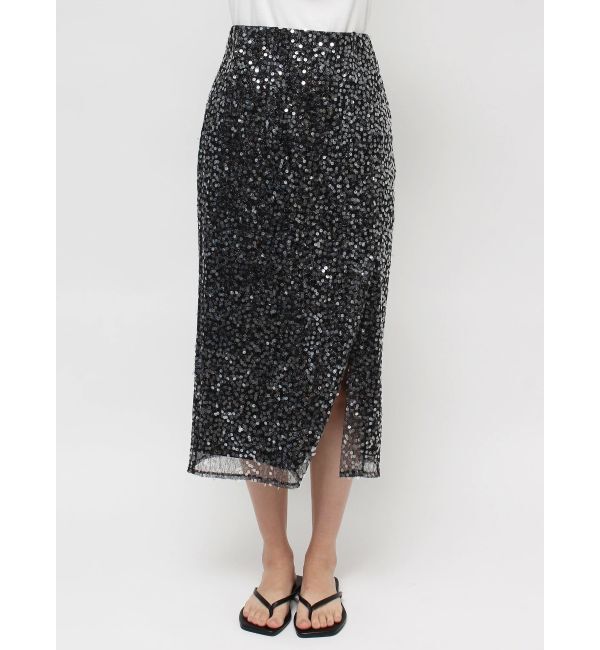 Ungrid「ミドル丈スパンコールスカート」|スカート|