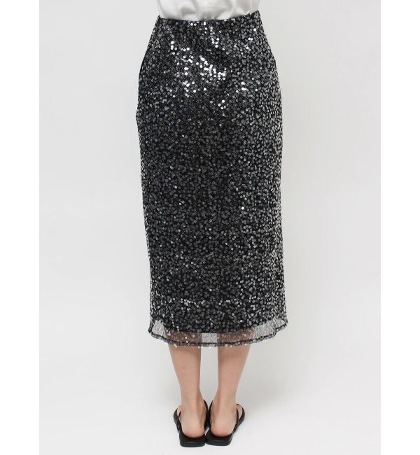 Ungrid「ミドル丈スパンコールスカート」|スカート|