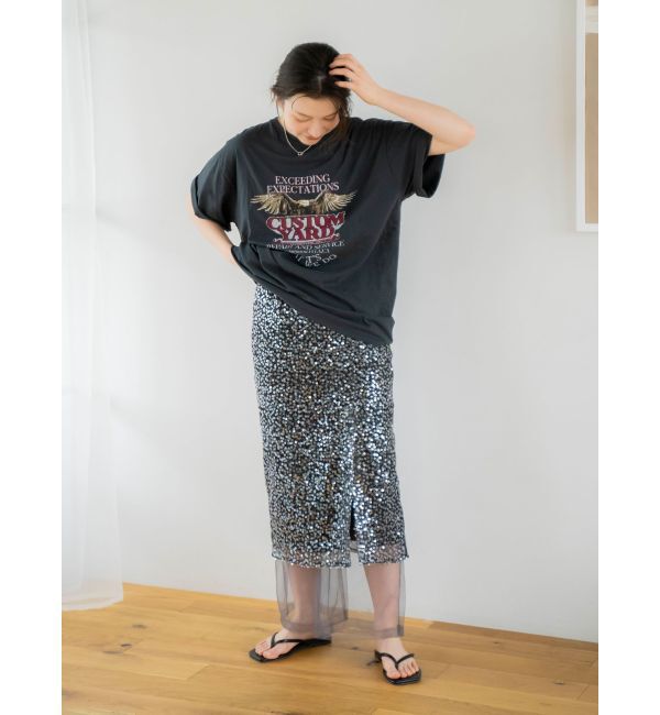 Ungrid「ミドル丈スパンコールスカート」|スカート|