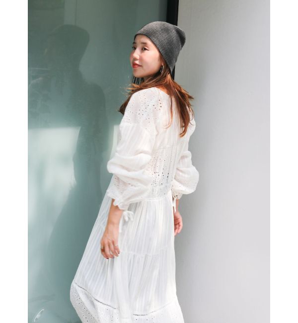 Ungrid「カットワークレースコンビワンピース」|ワンピース|