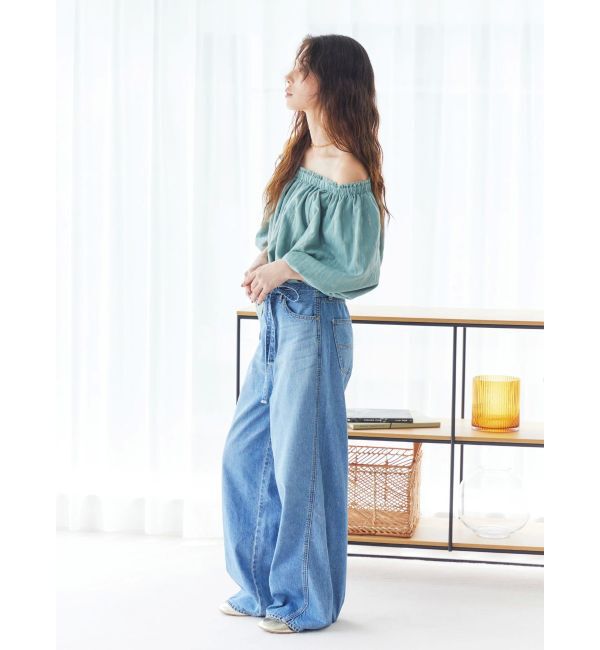 Ungrid「ウエストベルトデザインデニム」|デニム|