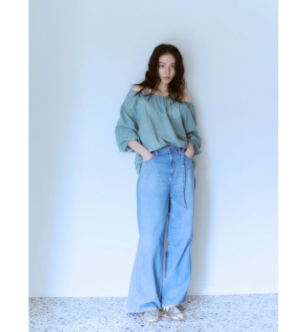 Ungrid「ウエストベルトデザインデニム」|デニム|