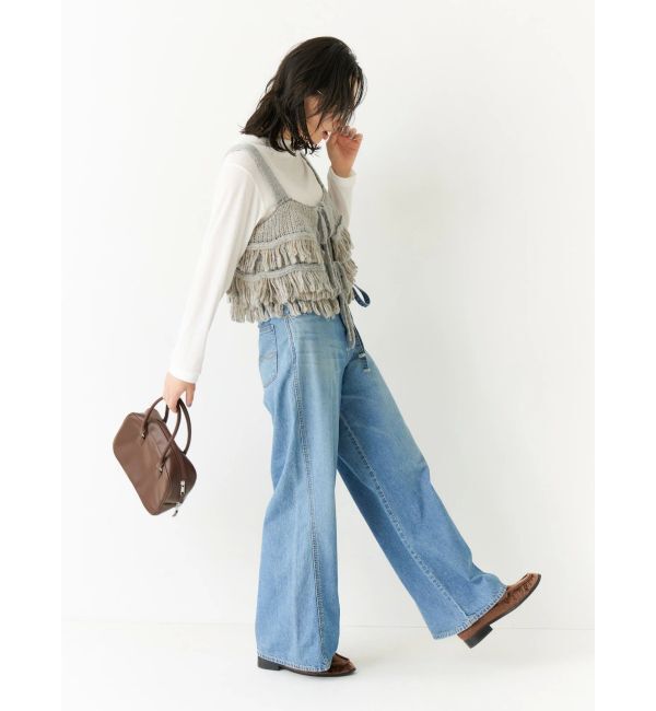 Ungrid「ウエストベルトデザインデニム」|デニム|
