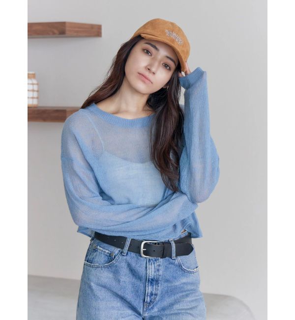 Ungrid「モヘヤ混シアーニット」|ニット・セーター|ブルー