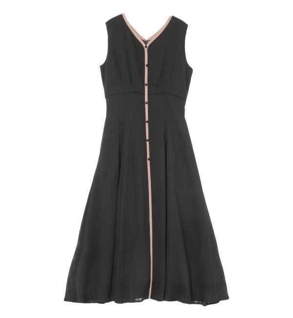 LAGUNAMOON「【追加生産】バイカラーパイピングワンピース」|ワンピース|ブラック