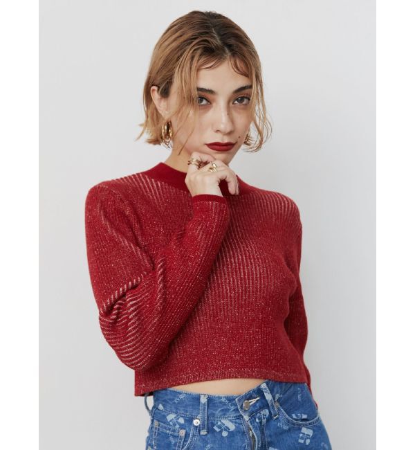 EVRIS「プレーティングリブニットトップス」|ニット・セーター|