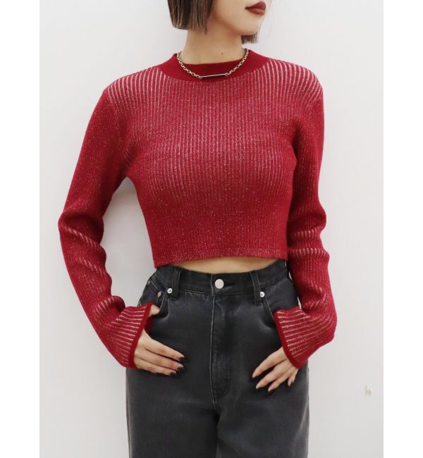 EVRIS「プレーティングリブニットトップス」|ニット・セーター|