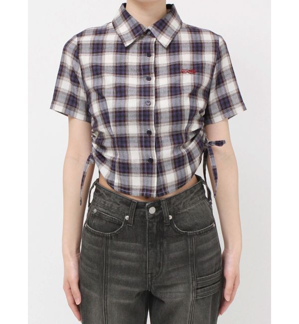 EVRIS「ワンポイントドロストショートシャツ」|シャツ・ブラウス|