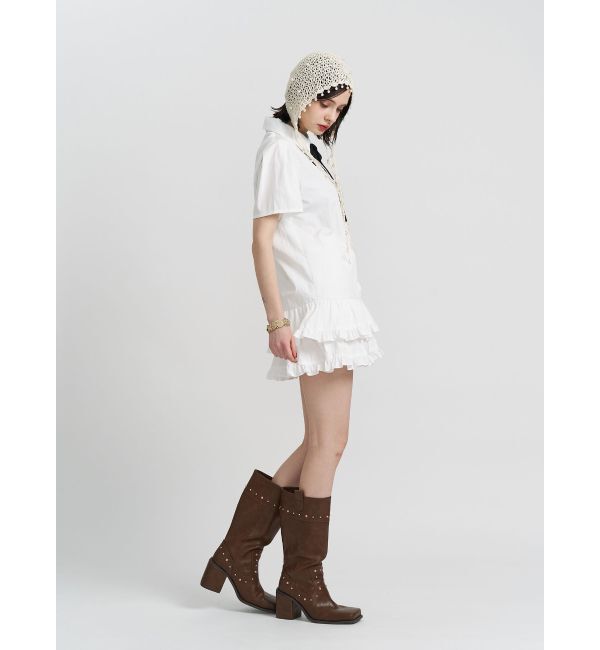 jouetie「リボンタイヘムフリルチュニックシャツ」|シャツ・ブラウス|