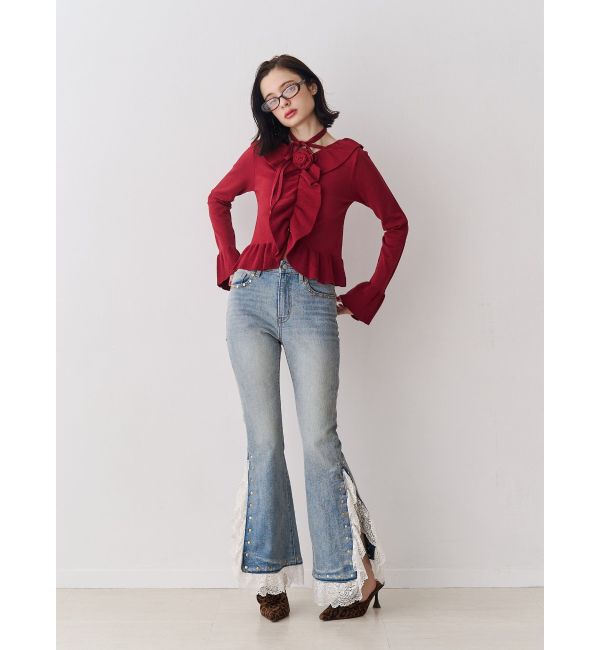 jouetie「ラッフルフリルコサージュニット」|ニット・セーター|