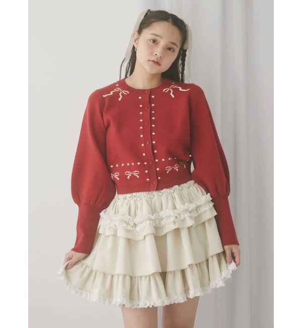 merry jenny「フリルベロアミニスカート」|スカート|